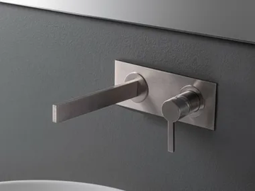 TIME_OUT - Wall-mounted washbasin mixer with plate by Rubinetterie Treemme - view 2